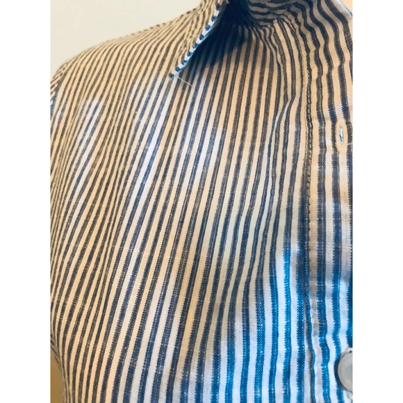 Pintsripe Belted Shirt Dress, Size M - Picture 2 of 9